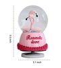 Romantic Love Couple Pink Rotating Snow Globe with Music Polyresin & Glass Showpiece