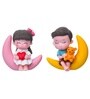 Romantic Couple Miniature On Moon Showpiece Valentine Gift