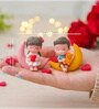 Romantic Couple Miniature On Moon Showpiece Valentine Gift