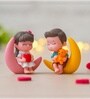 Romantic Couple Miniature On Moon Showpiece Valentine Gift