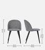 Vixen Fabric Dining Chair In Grey Colour
