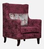 Rombo Fabric Wing Chair in Red Colour