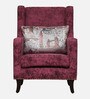 Rombo Fabric Wing Chair in Red Colour