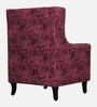 Rombo Fabric Wing Chair in Red Colour