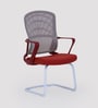 Rome Breathable Guest Chair in Red & Grey Colour