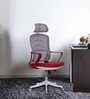 Rome Breathable Mesh Ergonomic Chair in Red & Grey Colour