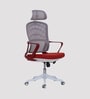 Rome Breathable Mesh Ergonomic Chair in Red & Grey Colour
