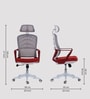 Rome Breathable Mesh Ergonomic Chair in Red & Grey Colour