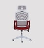 Rome Breathable Mesh Ergonomic Chair in Red & Grey Colour