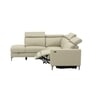 Rome Italian Leatherette Lhs Sectional Motorised Recliner With Bulit In Storage & Adjustable Headrests (3+ Lounger) In Beige Color