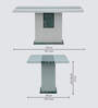 Rome Marble Top 4 Seater Dining Set in Sky Blue & Black Colour