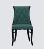 Rome Marble Top 4 Seater Dining Set in Sky Blue & Black Colour