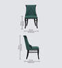 Rome Marble Top 4 Seater Dining Set in Sky Blue & Black Colour