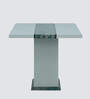 Rome Marble Top 4 Seater Dining Set in Sky Blue & Black Colour