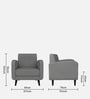 Rome Velvet 1 Seater Sofa in Grey Colour