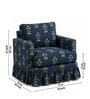 Romelle 1 Seater Sofa With Teak Wood  And Suede Fabric In Blue Colour