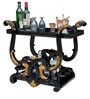 Romeo Carving Bar Trolley In Dark Walnut Finish