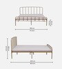 Gabriella Metal King Size Bed in Gold Colour