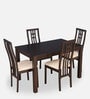 Ronald 4 Seater Dining Set in Cappuccino Finish