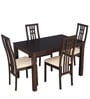 Ronald 4 Seater Dining Set in Cappuccino Finish