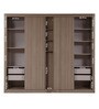 Ronaldo 4 Door Sliding Wardrobe in Light Walnut Finish