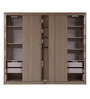 Ronaldo 4 Door Sliding Wardrobe in Light Walnut Finish