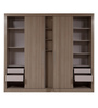 Ronaldo 4 Door Sliding Wardrobe in Light Walnut Finish