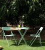Ronda Metal Outdoor Table Set with 2 Chairs in Green Colour