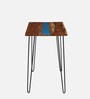 Ronse Acacia Wood With Blue Epoxy Resin Study Table In Natural Finish
