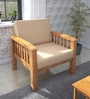 Roosey One Seater Sofa in Natural Walnut Finish