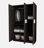 Root 3 Door Wardrobe in Dark Wenge Colour