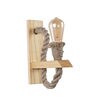 Arnie Jute & Wood Novelty Wall Light (Pine Wood Finish)