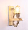 Arnie Jute & Wood Novelty Wall Light (Pine Wood Finish)