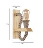 Arnie Jute & Wood Novelty Wall Light (Pine Wood Finish)