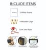 9 Wooden White Paper Rope Wall Hanging Clip Photo Frames