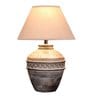 Rosabelle Beige Cotton Shade Table Lamp With Distress White Base