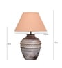 Rosabelle Beige Cotton Shade Table Lamp With Distress White Base