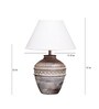 Rosabelle White Cotton Shade Table Lamp With Distress White Base