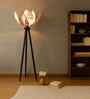 Rose Bamboo Shade Wooden Floor Lamp