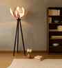 Rose Bamboo Shade Wooden Floor Lamp