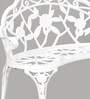 Rose Metal Bench in White Colour