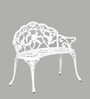 Rose Metal Bench in White Colour