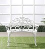 Rose Metal Bench in White Colour