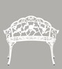 Rose Metal Bench in White Colour