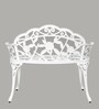 Rose Metal Bench in White Colour