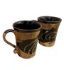 Rose Black & Brown Ceramic  Tea Cups