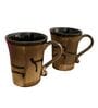 Rose Black & Brown Ceramic  Tea Cups