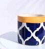 Rose Blue Ceramic Pipe Shape Desk Pot
