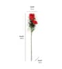 Rose Bush Red Cloth & Metal Artificial Flowers