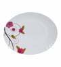 Rose Flower Printed 40 Pcs White & Red Melamine Dinnerware Set